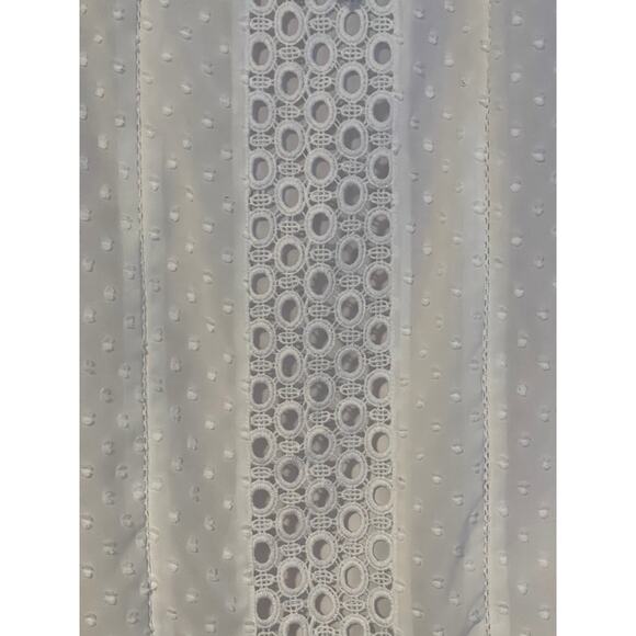 Isaac Mizrahi Live! White Size 10 Swiss Dot Chiffon Woven Peasant Blouse Top - Picture 3 of 10